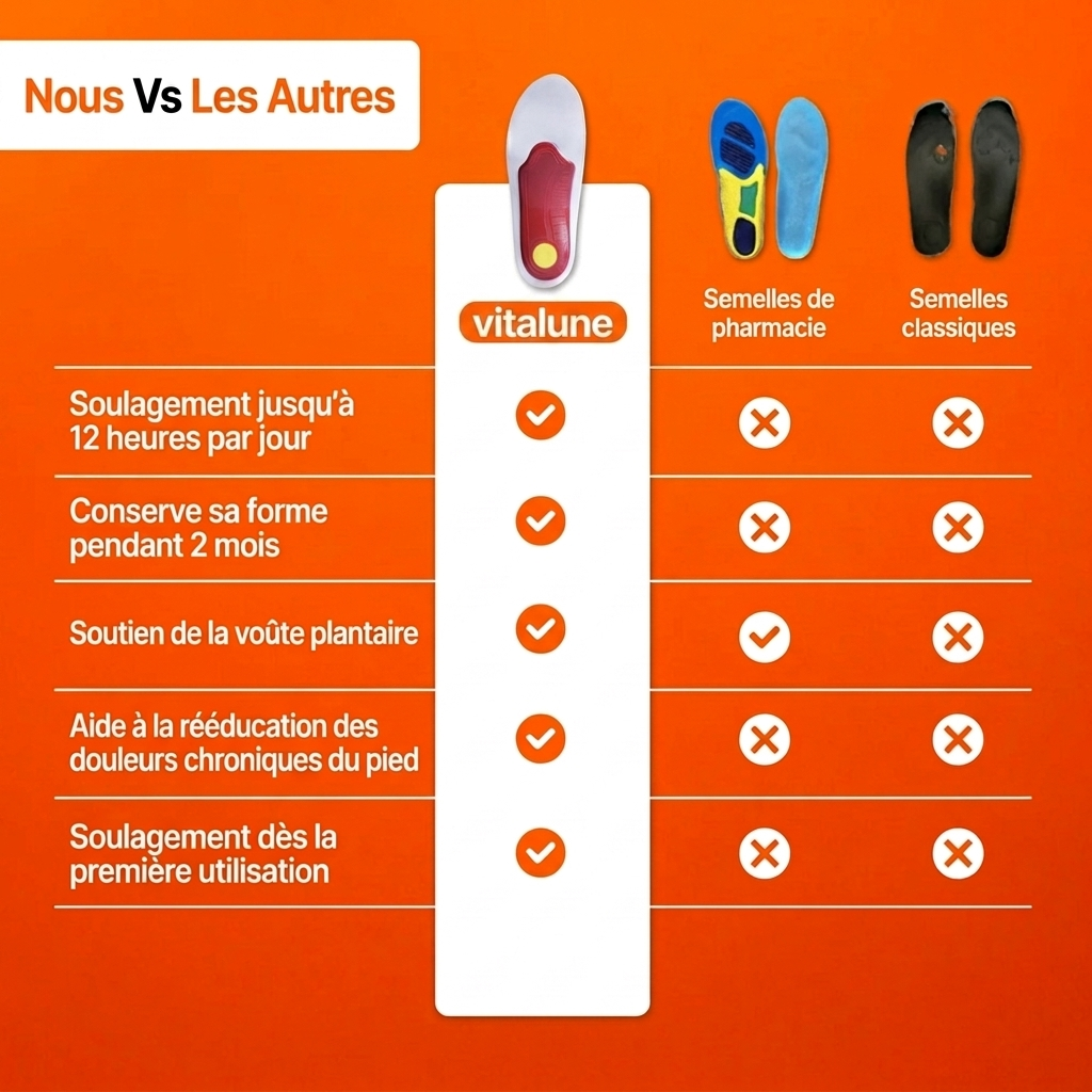 Semelles Vitalune Slim - Soutien de la voûte plantaire